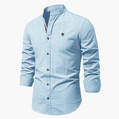 Herren Freizeithemd Regular Fit Stehkragen – Klassischer Stil für Alltag & Business