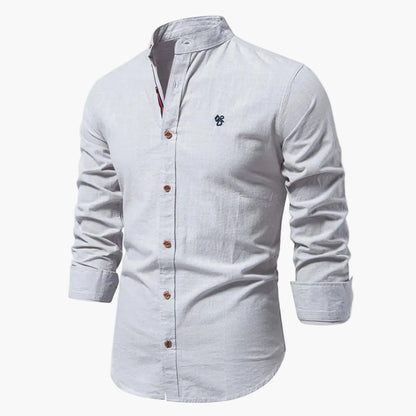 Herren Freizeithemd Regular Fit Stehkragen – Klassischer Stil für Alltag & Business
