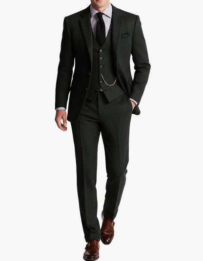 Herren Dreiteiliger Tweed Anzug – Klassischer Anzug für elegante Anlässe und formelle Veranstaltungen