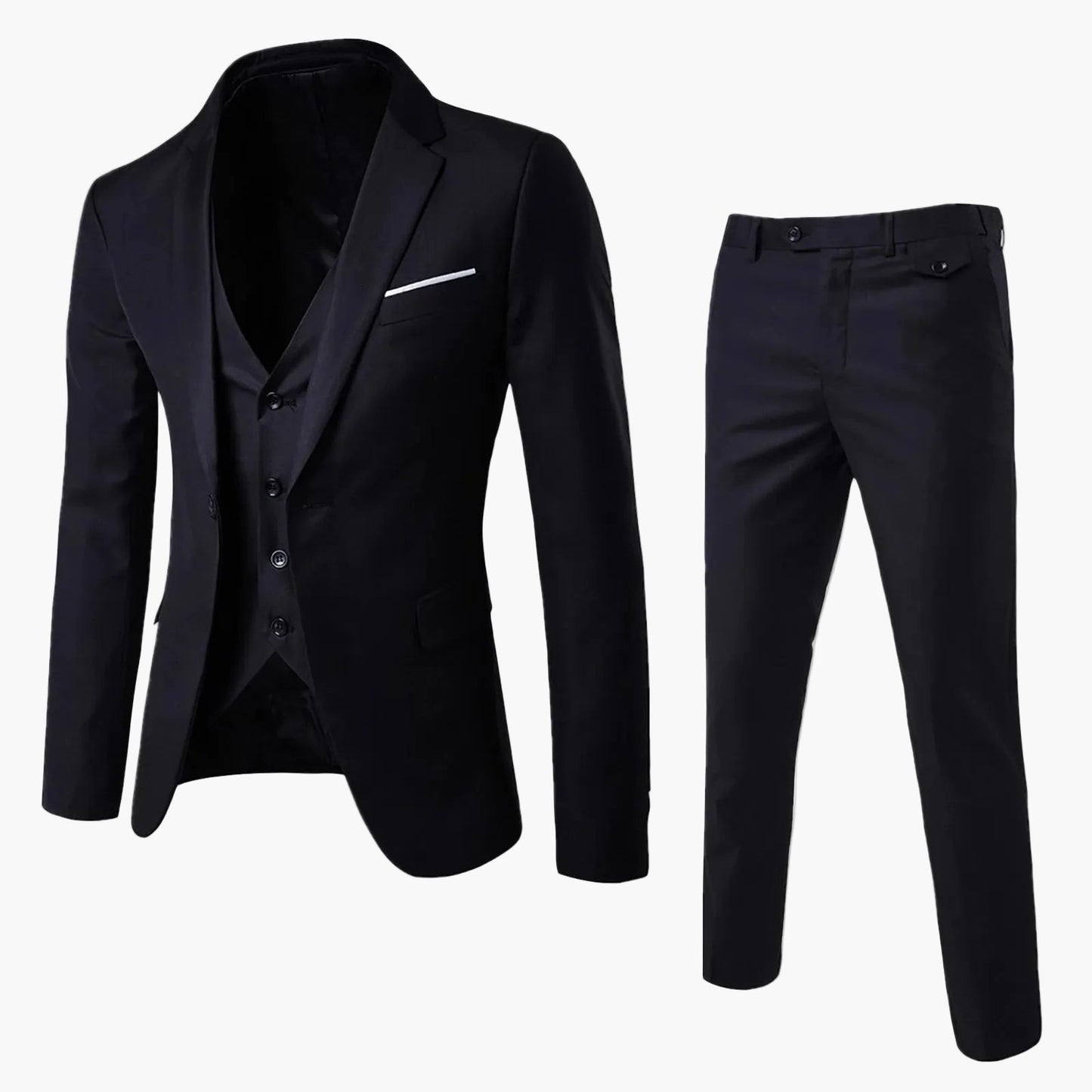 Herren 3-teiliger Slim Fit Business-Anzug – Eleganter Anzug für formelle Anlässe, Hochzeit & Büro