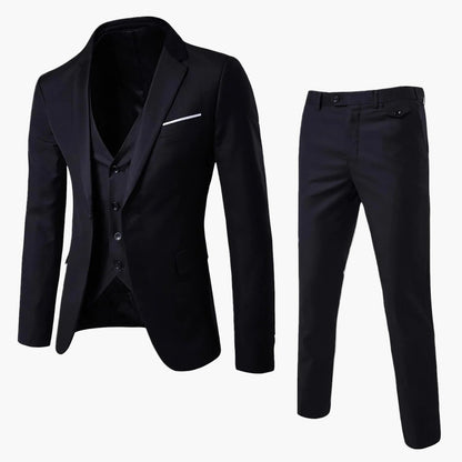 Herren 3-teiliger Slim Fit Business-Anzug – Eleganter Anzug für formelle Anlässe, Hochzeit & Büro