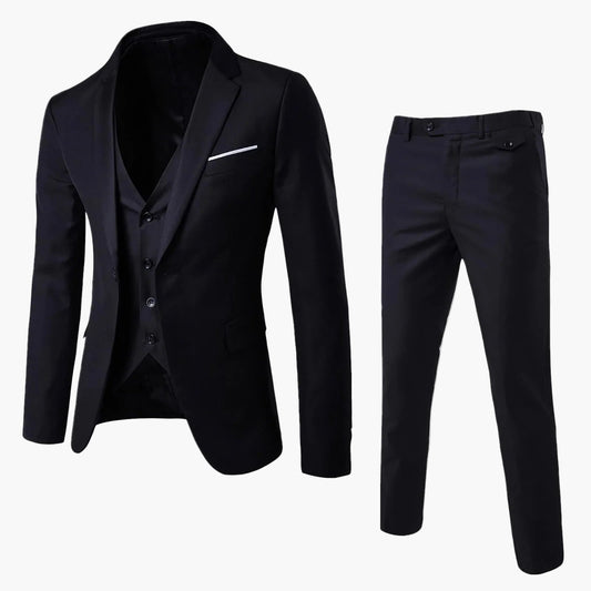 Herren 3-teiliger Slim Fit Business-Anzug – Eleganter Anzug für formelle Anlässe, Hochzeit & Büro