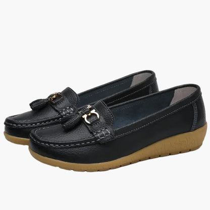 Damen Mokassins Slipper – Bequeme Alltagsschuhe mit Quasten und rutschfester Sohle