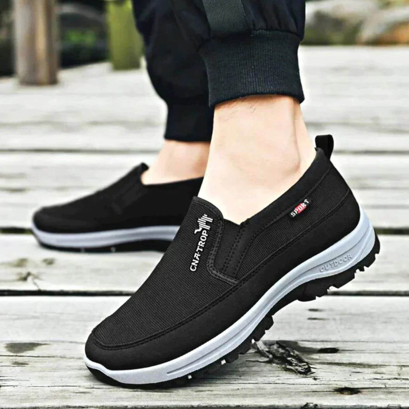 Herren Slip-On Outdoor Freizeitschuhe – Bequeme Walkingschuhe für Alltag und Freizeit