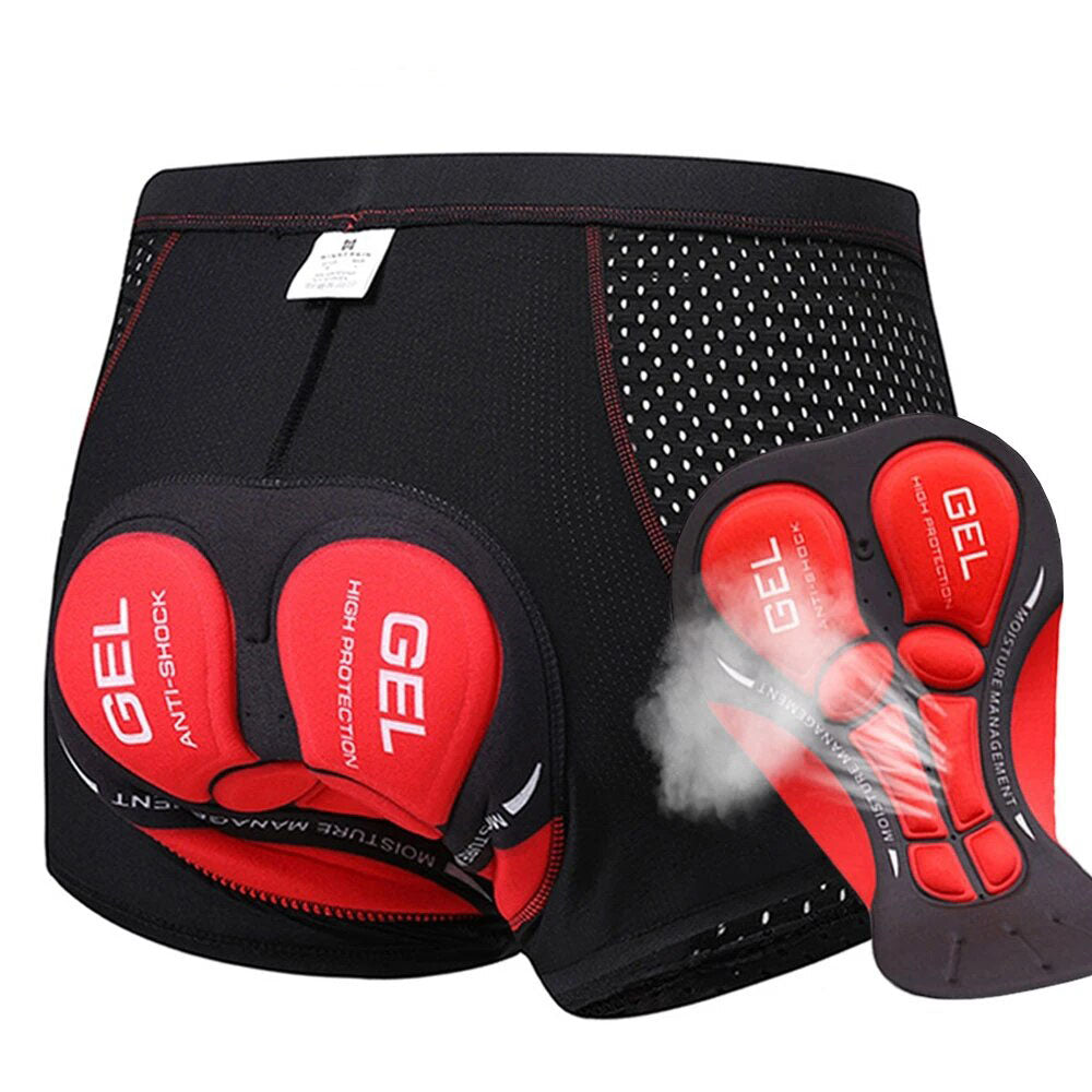 Herren Fahrradhose mit 5D Gel-Polster, Atmungsaktiv, Stoßdämpfend, Ideal für Radsport und Mountainbike