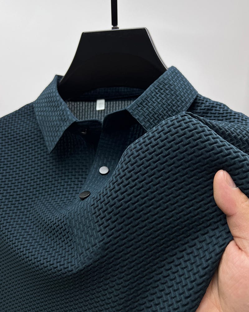 Herren Polohemd mit Strukturmuster – Eleganter Freizeit- und Sommerlook