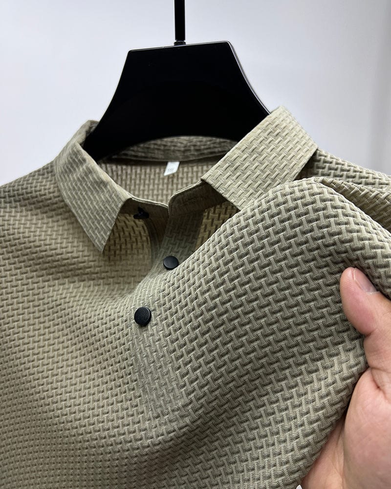 Herren Polohemd mit Strukturmuster – Eleganter Freizeit- und Sommerlook
