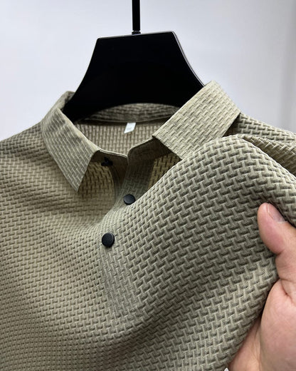 Herren Polohemd mit Strukturmuster – Eleganter Freizeit- und Sommerlook