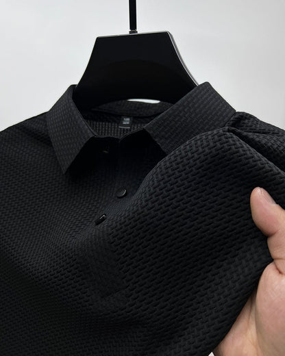 Herren Polohemd mit Strukturmuster – Eleganter Freizeit- und Sommerlook