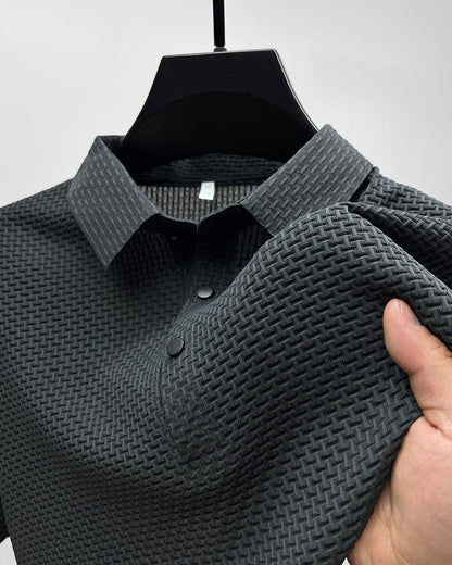 Herren Polohemd mit Strukturmuster – Eleganter Freizeit- und Sommerlook