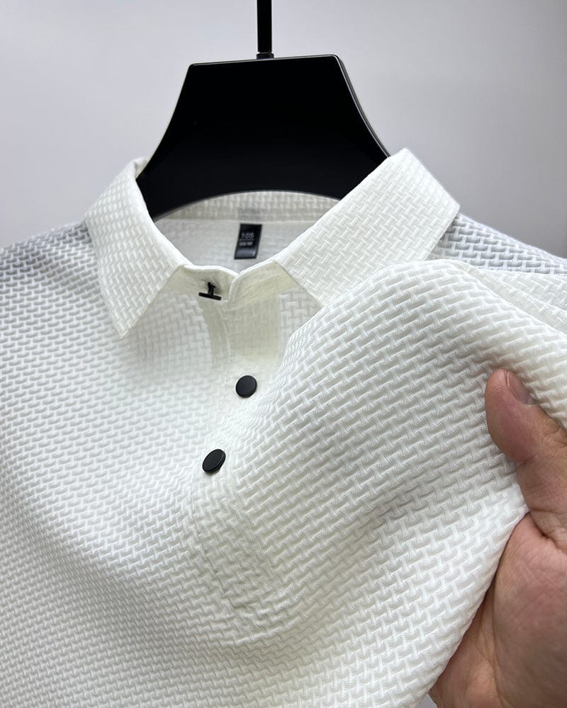 Herren Polohemd mit Strukturmuster – Eleganter Freizeit- und Sommerlook