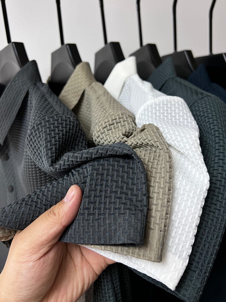 Herren Polohemd mit Strukturmuster – Eleganter Freizeit- und Sommerlook