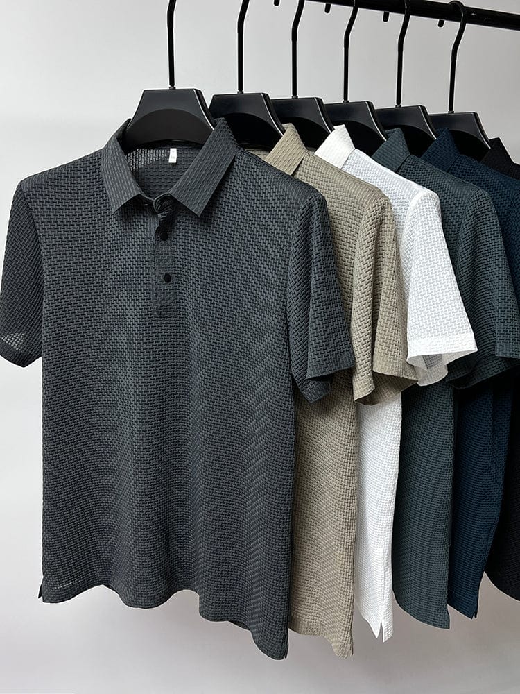 Herren Polohemd mit Strukturmuster – Eleganter Freizeit- und Sommerlook