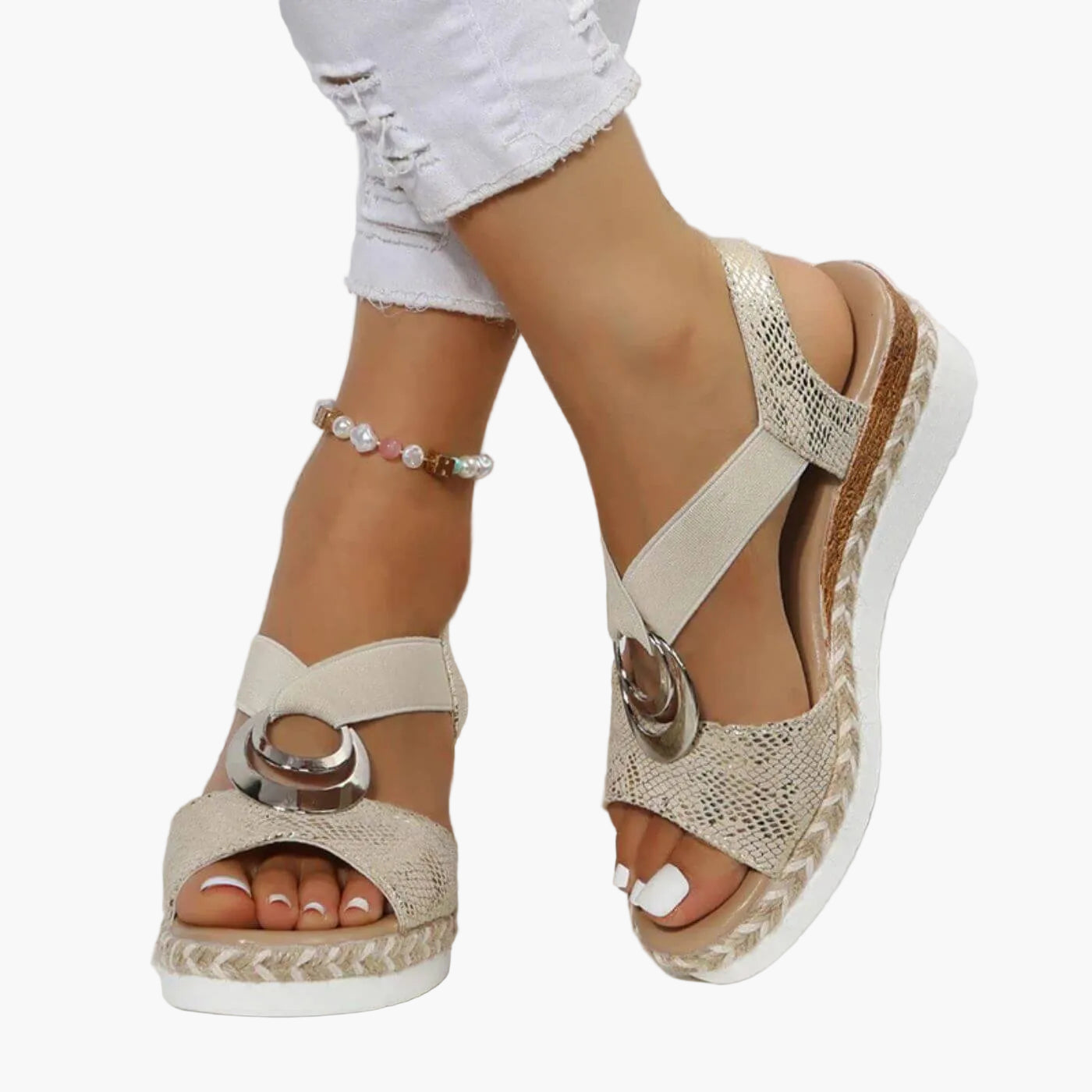 Damen Komfort Plateau-Sandalen mit modischem Keilabsatz – Elegante Sommerschuhe für Alltag und Freizeit