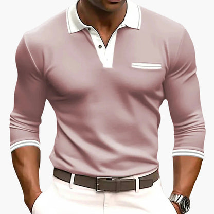 Herren Polo Langarmshirt – Elegantes Freizeit- & Business-Oberteil mit Kontrastdetails