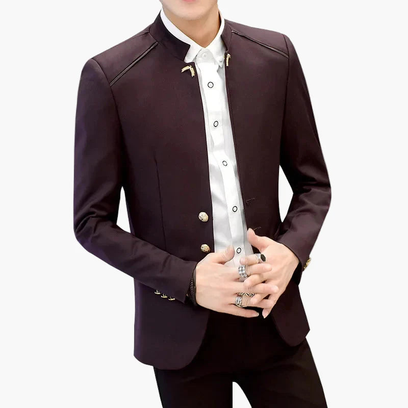 Herren Modernes Stehkragen Sakko – Eleganter Freizeit- und Party-Blazer im Slim Fit Stil
