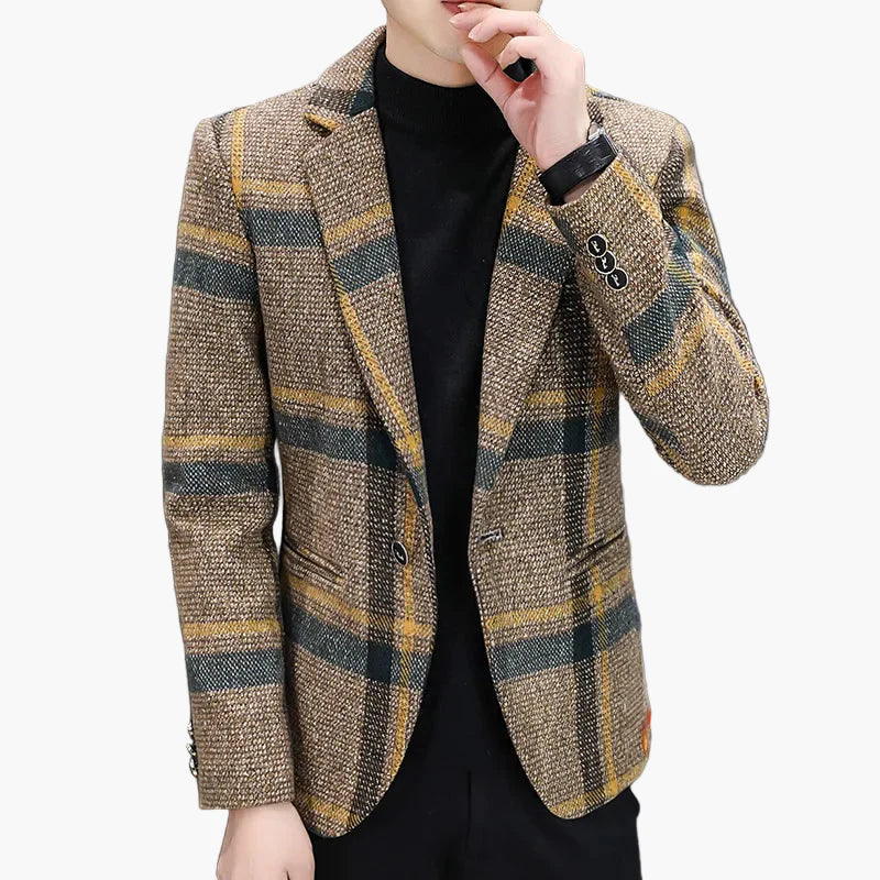 Herren Blazer Modern Business Casual Kariert – Stilvoller Anzugjacke für Büro und Freizeit