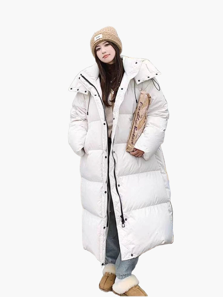 Damen Winter Steppmantel mit Kapuze – Langer Puffer Mantel für Outdoor & Alltag