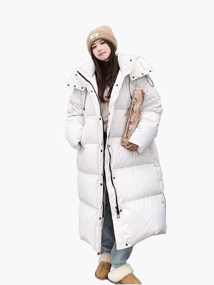Damen Winter Steppmantel mit Kapuze – Langer Puffer Mantel für Outdoor & Alltag