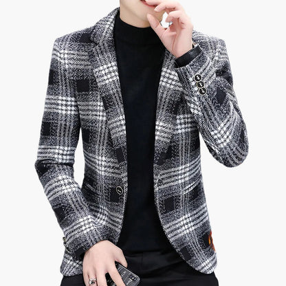 Herren Blazer Modern Business Casual Kariert – Stilvoller Anzugjacke für Büro und Freizeit