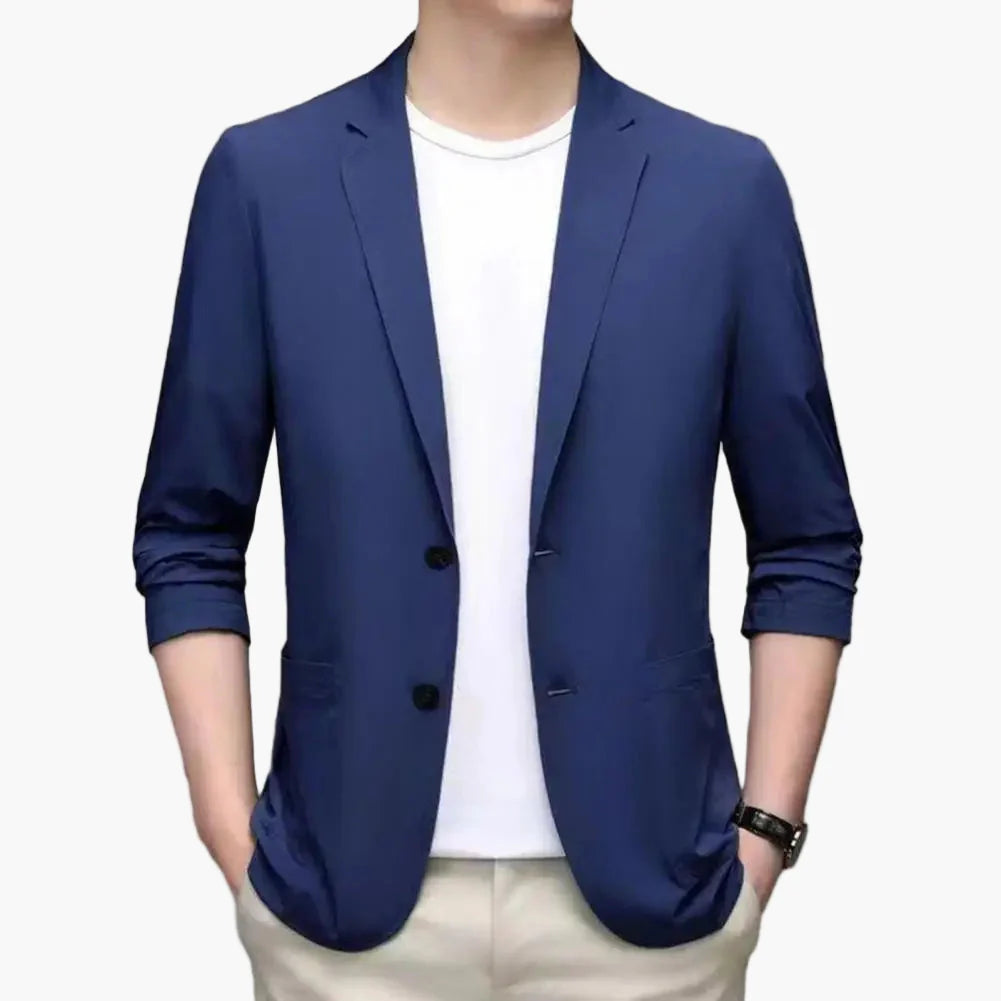 Herren Freizeit Business Blazer – Moderner Einreiher Sakko für Alltag & Büro