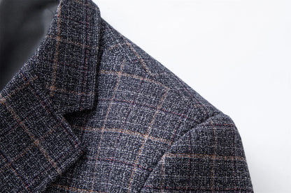 Herren Modernes Business-Sakko mit Karomuster – Stilvoller Blazer für Büro & Freizeit