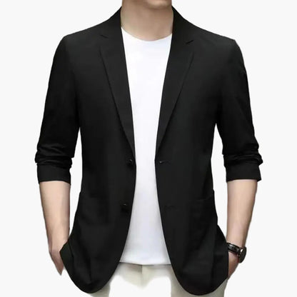 Herren Freizeit Business Blazer – Moderner Einreiher Sakko für Alltag & Büro