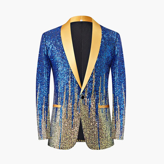 Herren Smoking Sakko – Glitzer Partyjacke mit Schalkragen, Elegante Bühnenmode