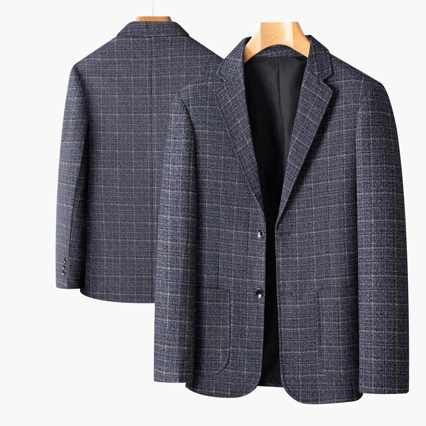 Herren Modernes Business-Sakko mit Karomuster – Stilvoller Blazer für Büro & Freizeit