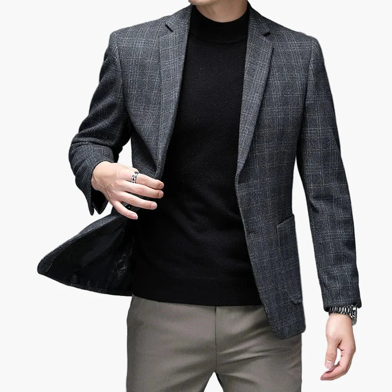 Herren Business Casual Sakko – Modernes kariertes Blazer-Jackett für Büro & Alltag