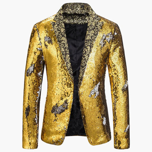 Herren Pailletten Sakko – Eleganter Party- und Bühnen-Blazer im auffälligen Design