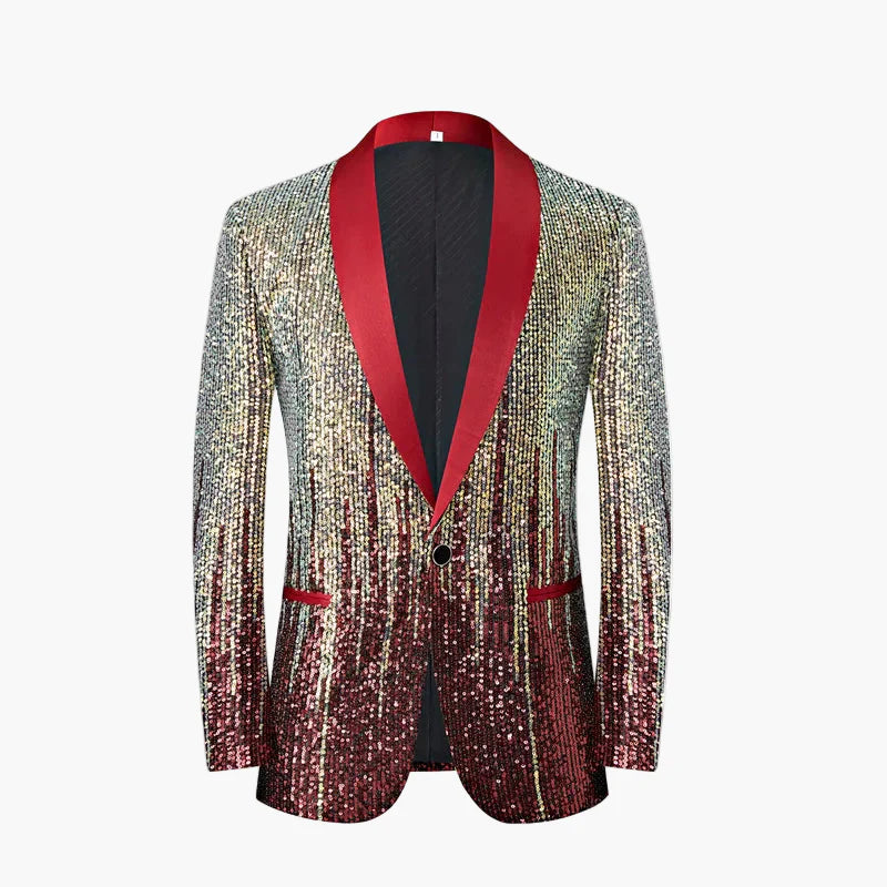 Herren Smoking Sakko – Glitzer Partyjacke mit Schalkragen, Elegante Bühnenmode