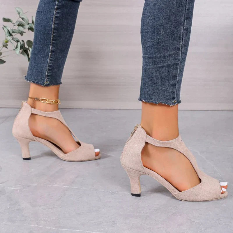 Damen High Heel Sandalette mit T-Riemen – Elegante Schuhe für festliche Anlässe