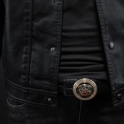 Herren Lederjacke Moto-Stil – Elegante Übergangsjacke für Freizeit & Alltag
