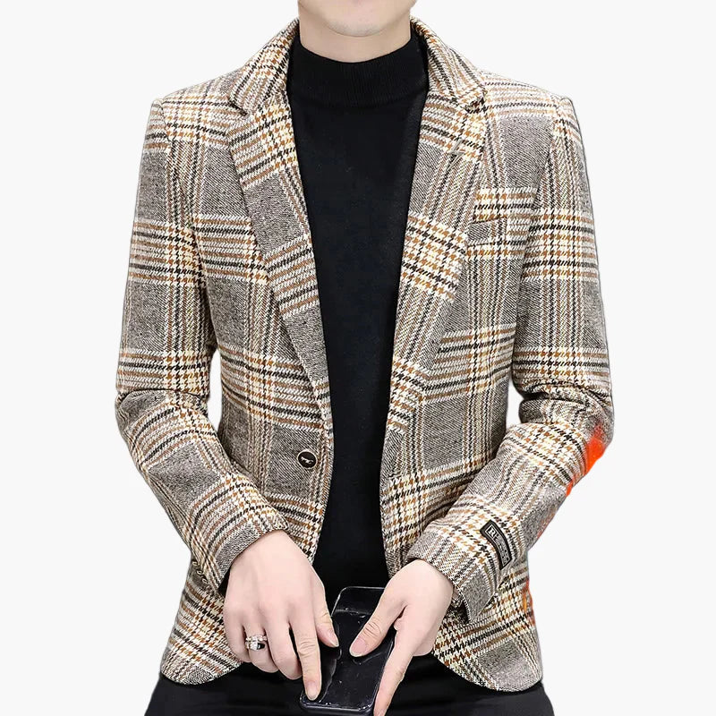 Herren Blazer Modern Business Casual Kariert – Stilvoller Anzugjacke für Büro und Freizeit