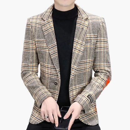 Herren Blazer Modern Business Casual Kariert – Stilvoller Anzugjacke für Büro und Freizeit