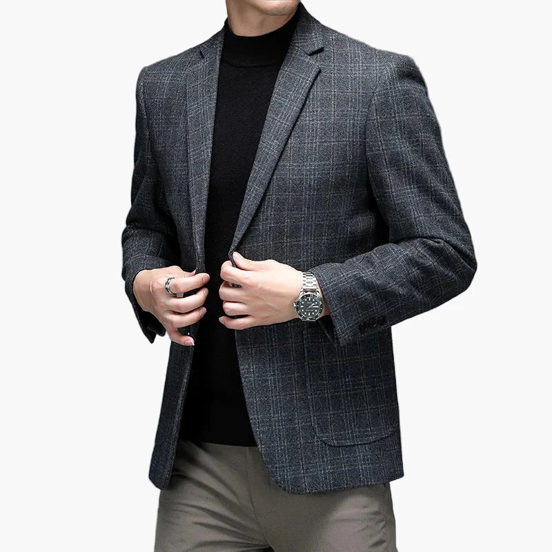 Herren Business Casual Sakko – Modernes kariertes Blazer-Jackett für Büro & Alltag