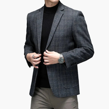 Herren Business Casual Sakko – Modernes kariertes Blazer-Jackett für Büro & Alltag