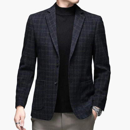 Herren Business Casual Sakko – Modernes kariertes Blazer-Jackett für Büro & Alltag