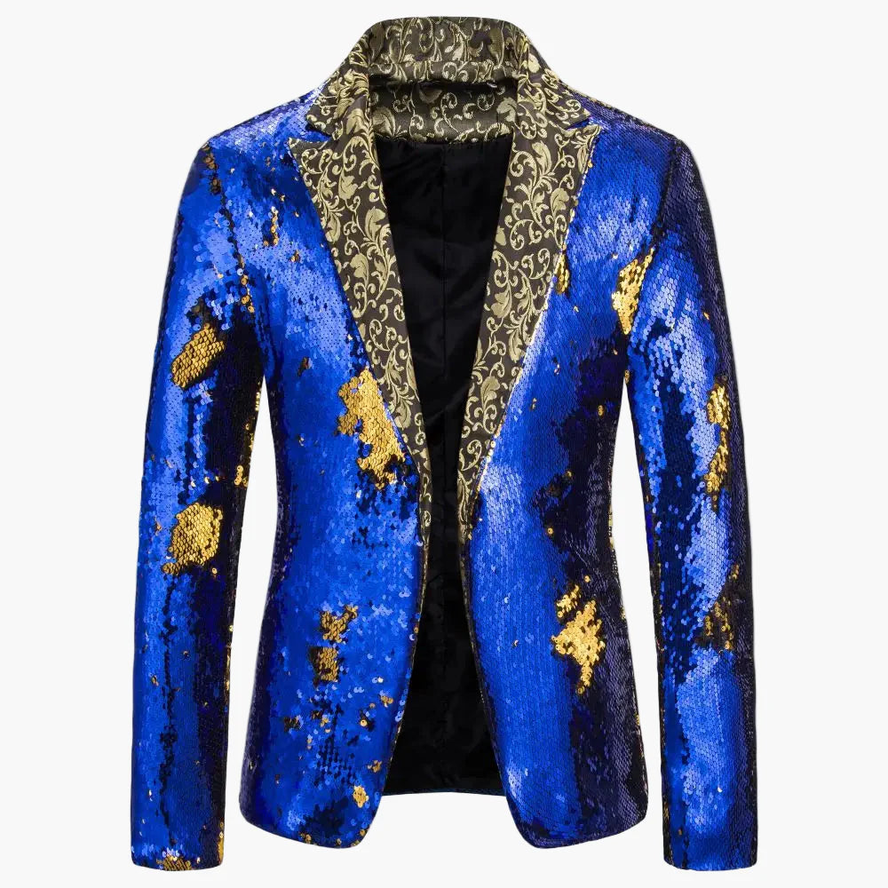 Herren Pailletten Sakko – Eleganter Party- und Bühnen-Blazer im auffälligen Design