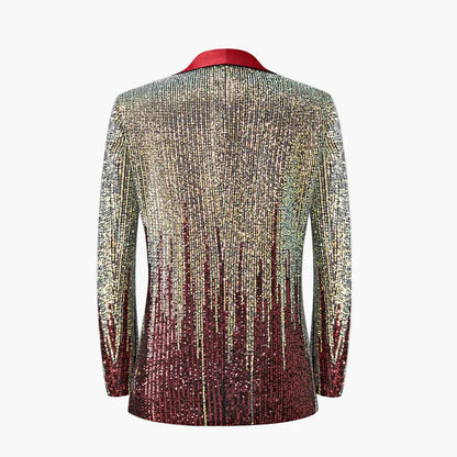 Herren Smoking Sakko – Glitzer Partyjacke mit Schalkragen, Elegante Bühnenmode