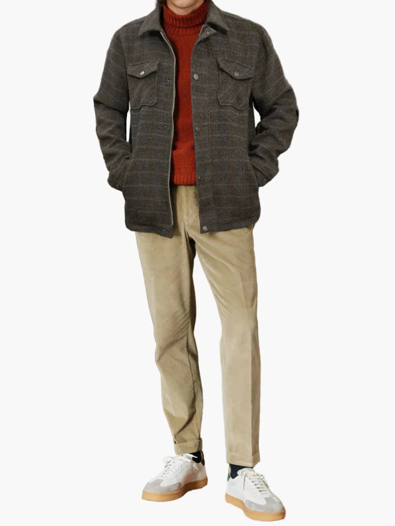 Herren Veganer Wolljacke im Vintage-Stil für Freizeit und Alltag
