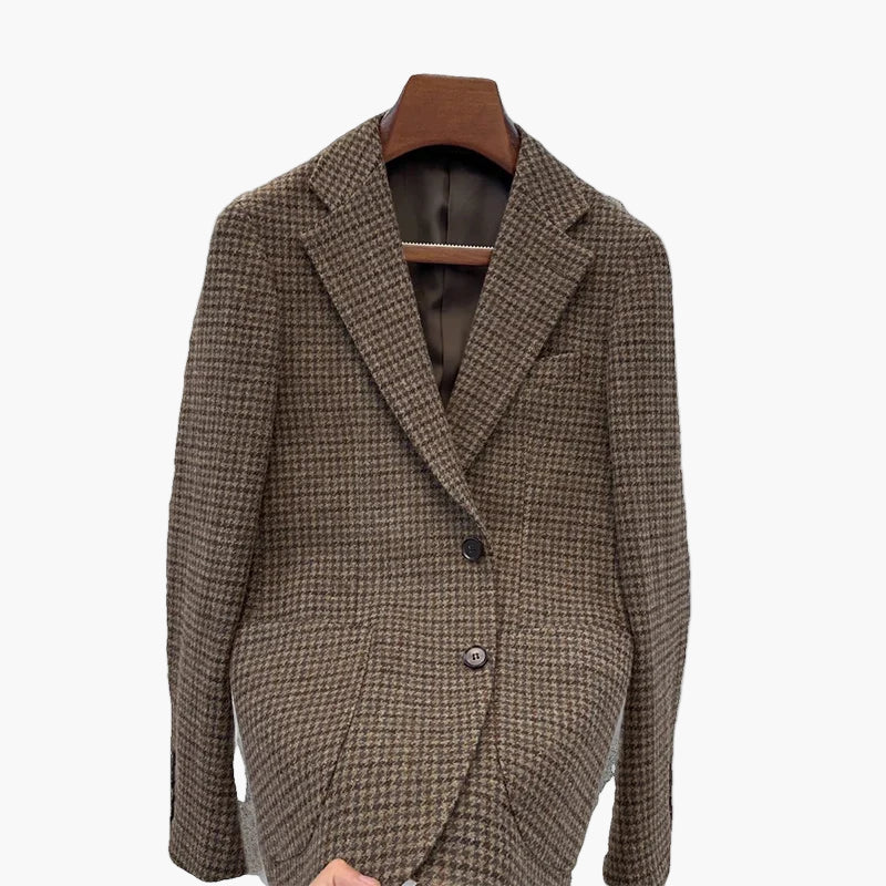 Herren Klassischer Hahnentritt-Sakko – Eleganter Freizeit- und Business-Blazer