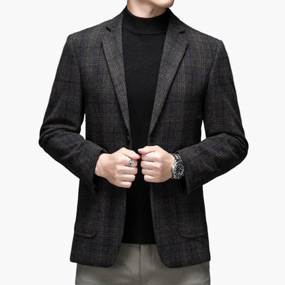 Herren Business Casual Sakko – Modernes kariertes Blazer-Jackett für Büro & Alltag