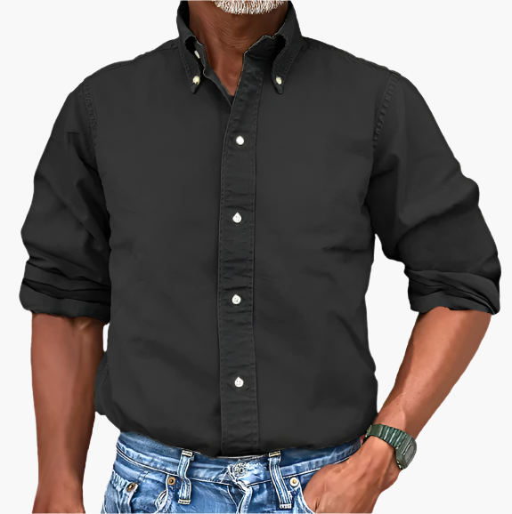 Herren Freizeithemd mit klassischem Button-Down-Kragen – Zeitloser Stil für Alltag und Business