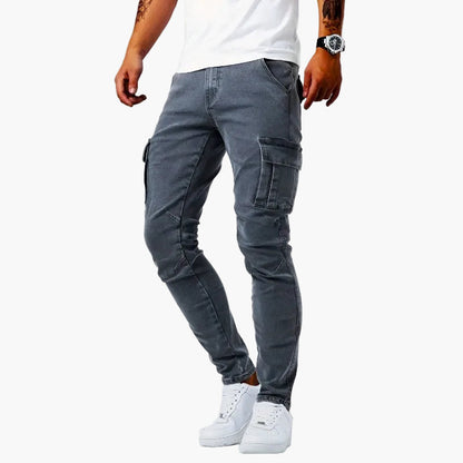 Herren Cargo Jeans – Moderne Slim Fit Freizeithose mit Taschen, Streetwear & Alltag