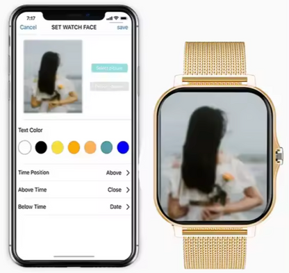 Damen Smartwatch im modernen Design – Fitness Tracker mit Herzfrequenz, Schlafüberwachung & Social Media Benachrichtigungen