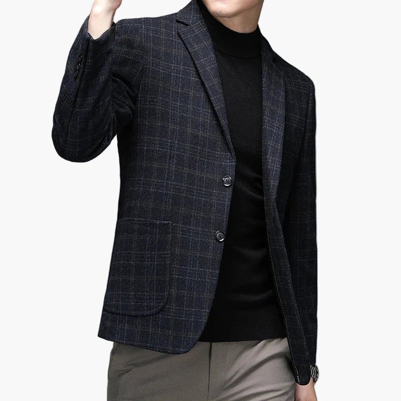 Herren Business Casual Sakko – Modernes kariertes Blazer-Jackett für Büro & Alltag