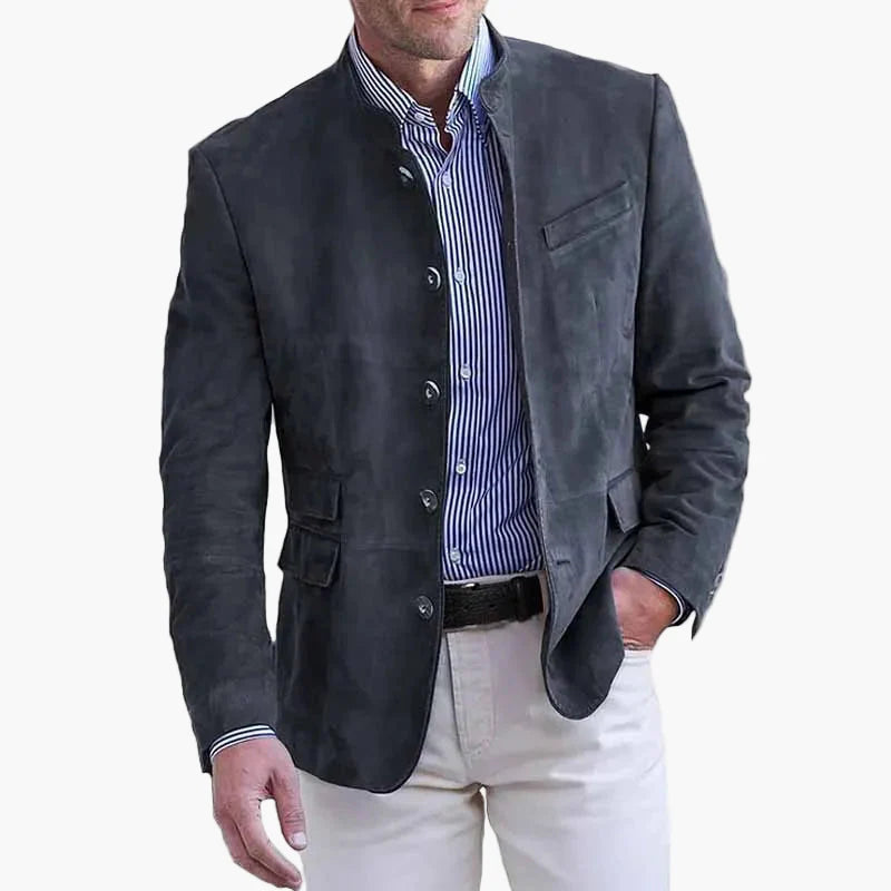 Herren Stehkragen Sakko – Eleganter Freizeit- und Business-Blazer im modernen Stil