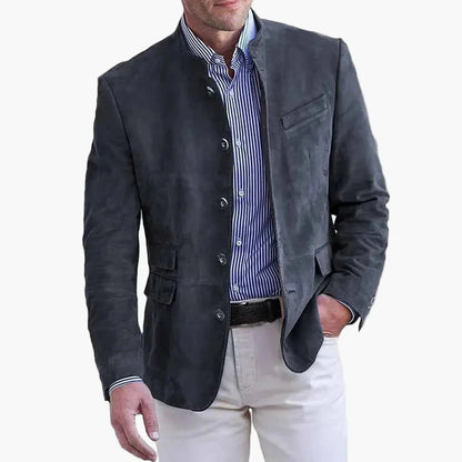 Herren Stehkragen Sakko – Eleganter Freizeit- und Business-Blazer im modernen Stil
